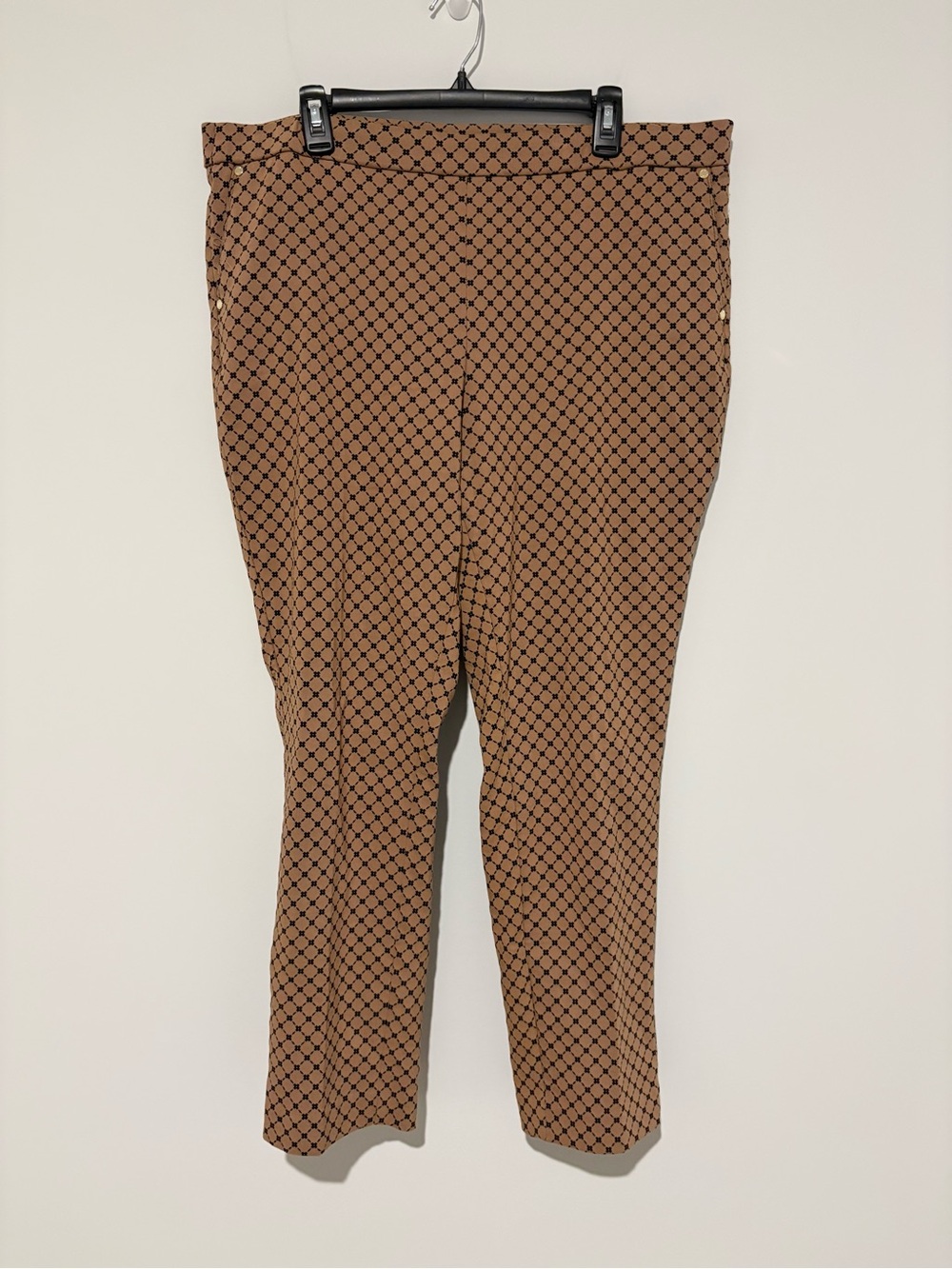Anne Klein Patterned Stretch Ponte Pants brown XL